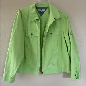 Tommy Hilfiger 3X Plus Size Women's Green Denim Jacket